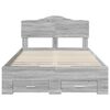 vidaXL Bed Frame with Drawer Grey Sonoma 120 x 200 cm Engineered Wood