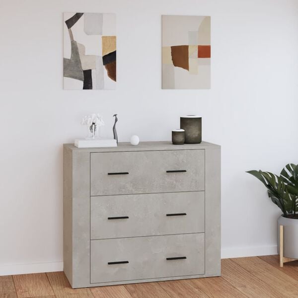 vidaXL Sideboard Concrete Grey 80x33x70 cm Engineered Wood