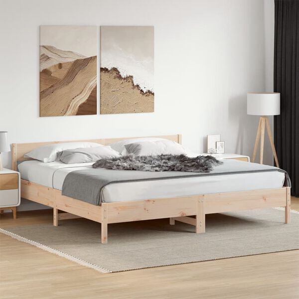 vidaXL Bed Frame without Mattress 200x200 cm Solid Wood Pine