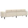vidaXL Sofa with Cushion Cream 250 x 77 x 76 cm Corduroy Fabric