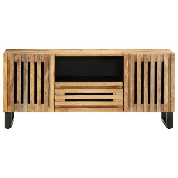 vidaXL TV Cabinet 100x34x46 cm Solid Wood Rough Mango