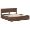 vidaXL Bed Frame with Drawer Brown Oak 200 x 200 cm Engineer Wood