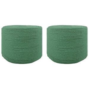vidaXL Cotton Twine 2 pcs 2 mm 100 m Green 100% Cotton