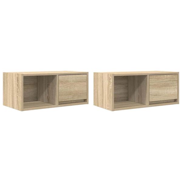 vidaXL TV Cabinets 2 pcs Sonoma Oak 60x31x25.5 cm Engineered Wood