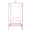 vidaXL Canopy Bed Frame without Mattress Pink Metal 90x200 cm