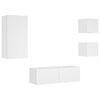 vidaXL 4 Piece TV Wall Cabinets with LED Lights White