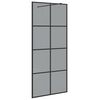 vidaXL Walk-in Shower Wall Black 90 x 195 cm Tempered Glass