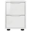 vidaXL Bedside Table with Drawer High Gloss White 30.5 x 30 x 43 cm