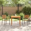 vidaXL Garden Dining Set 3 pcs Black Poly rattan