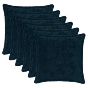 vidaXL Cushion Cover 6 pcs HOUTEN Navy Blue 30 x 30 cm Faux Rabbit Fur