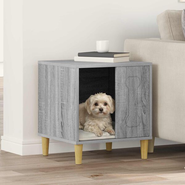 vidaXL Dog House Grey Sonoma 44 x 42 x 49 cm Engineered Wood
