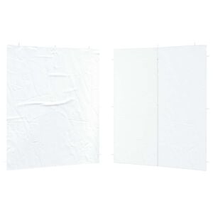 vidaXL Party Tent Sidewall 2 pcs 200 x 195 cm White PE and Steel