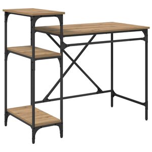 vidaXL Desk Artisan Oak Engineered Wood 105 x 50 x 90 cm