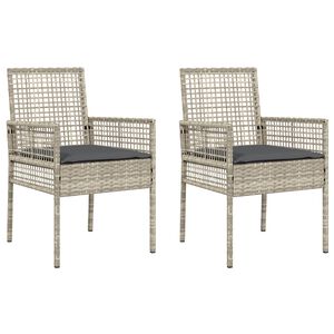 vidaXL Garden Chair 2 pcs Light Grey 53 x 60 x 85cm Poly Rattan