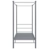 vidaXL Canopy Bed Frame without Mattress Grey Metal 90x200 cm