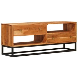 vidaXL TV Cabinet Natural 110 x 30 x 44 cm Solid Acacia Wood