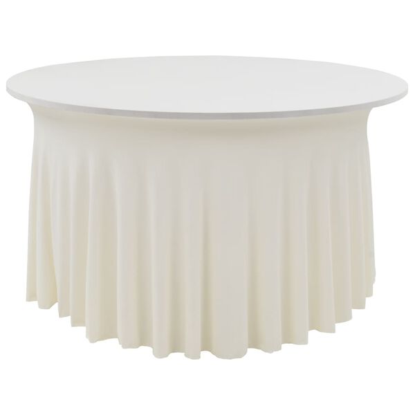 vidaXL 2 pcs Stretch Table Covers with Skirt 180x74 cm Cream
