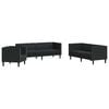 vidaXL Living Room Couch 3 pcs Black Faux Leather