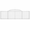 vidaXL Arched Gabion Baskets 4 pcs 300x30x80/100 cm Galvanised Iron