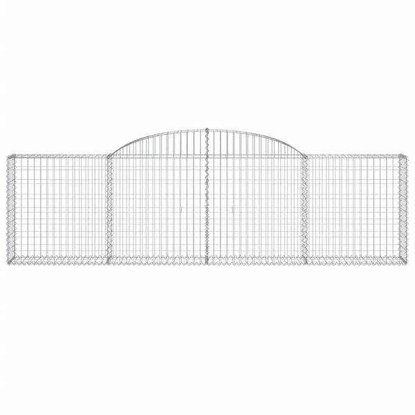 vidaXL Arched Gabion Baskets 4 pcs 300x30x80/100 cm Galvanised Iron