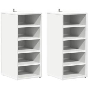 vidaXL Shoe Cabinets 2 pcs White 31.5x35x70 cm Engineered Wood