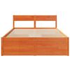 vidaXL Bed Frame without Mattress Wax Brown 120x190 cm Small Double Solid Wood Pine