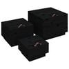 vidaXL Storage Box | Set of 3 | Black | Solid pine wood | Large, Medium, Small