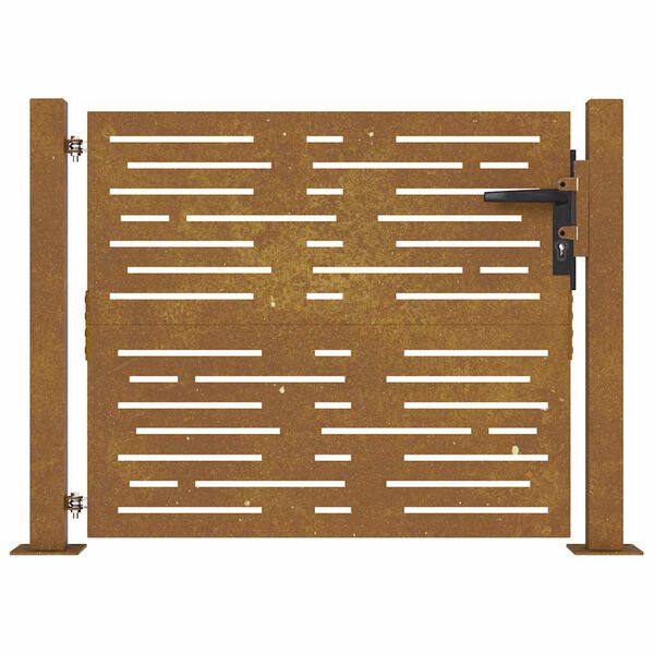 vidaXL Garden Gate 100x75 cm Corten Steel Square Design