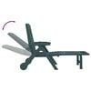 vidaXL Folding Sun Lounger with Wheels Green PP