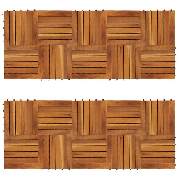 vidaXL Decking Tiles Vertical Pattern 30 x 30 cm Acacia Set of 20