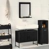 vidaXL Bathroom Furniture Set Wall-mounted 2 pcs Black Engineered wood