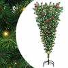 vidaXL Upside-down Artificial Pre-lit Christmas Tree with Ball Set PVC