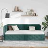 vidaXL Corner Bed Frame with Headboard Dark Green 90 x 200 cm Fabric