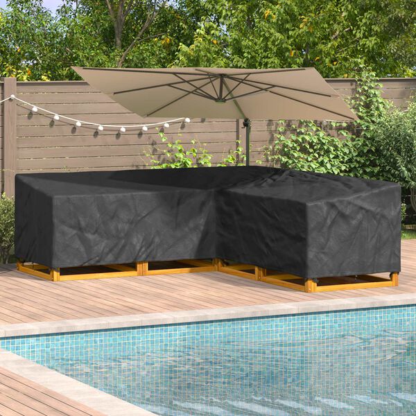 vidaXL Furniture Cover Black 255 x 255 x 80 cm 210D Oxford Fbric