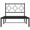 vidaXL Metal Bed Frame without Mattress with Headboard Black 90x190cm
