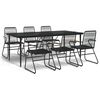 vidaXL 7 Piece Garden Dining Set Black PVC Rattan