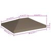 vidaXL Gazebo Top Cover 310 g/m² 3x4 m Taupe