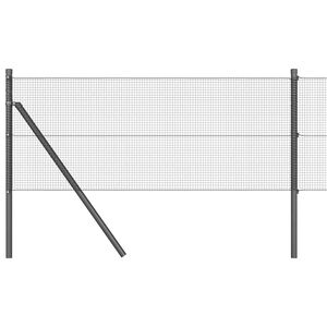 vidaXL Welded Wire Fence Ground Fix 10 x 0.4 m PVC-Coated Steel Grey