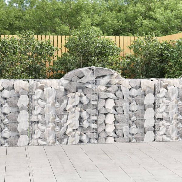 vidaXL Arched Gabion Baskets 2 pcs 200x30x100/120 cm Galvanised Iron