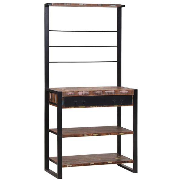 vidaXL Kitchen Rack Multicolour 80 x 40 x 160 cm Solid Reclaim wood