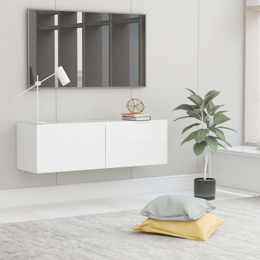 White shop floating cabinets