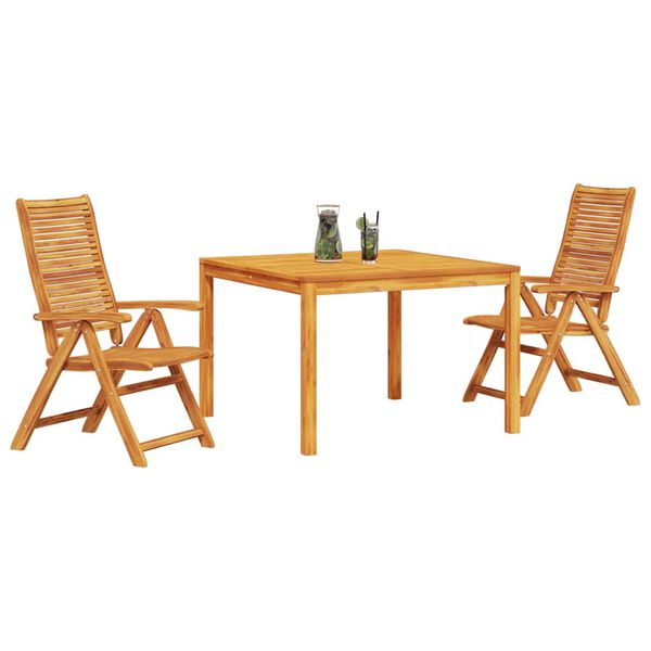vidaXL Garden Dining Set 3 pcs Brown Solid Acacia Wood