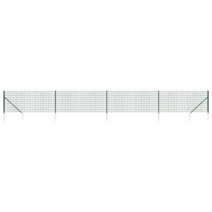 vidaXL Wire Mesh Fence with Spike Anchors Green 0.8x10 m