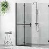 vidaXL Walk-in shower wall Black and dark transparent 80 x 190 cm