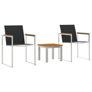 vidaXL Garden Dining Set 3 pcs Brown and Black