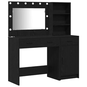 vidaXL Dressing Table 2 pcs Black 78.5 x 41 x 135 cm Engineered Wood