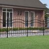 vidaXL Garden Fence with Spear Top Black 239x100 cm Powder-coated Steel