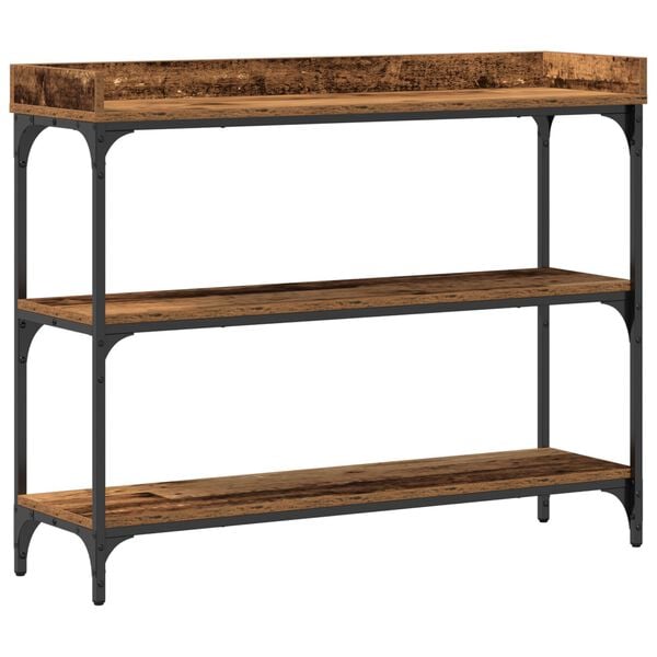 vidaXL Console Table with Shelf with Storage Old wood 100 x 30 x 80 cm