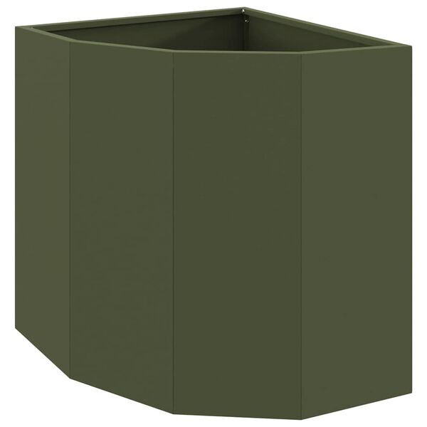 vidaXL Corner Planter Olive green 45 x 45 x 50 cm Steel