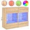 vidaXL TV Wall Cabinet with LED Lights Sonoma Oak 78.5x30x60.5 cm